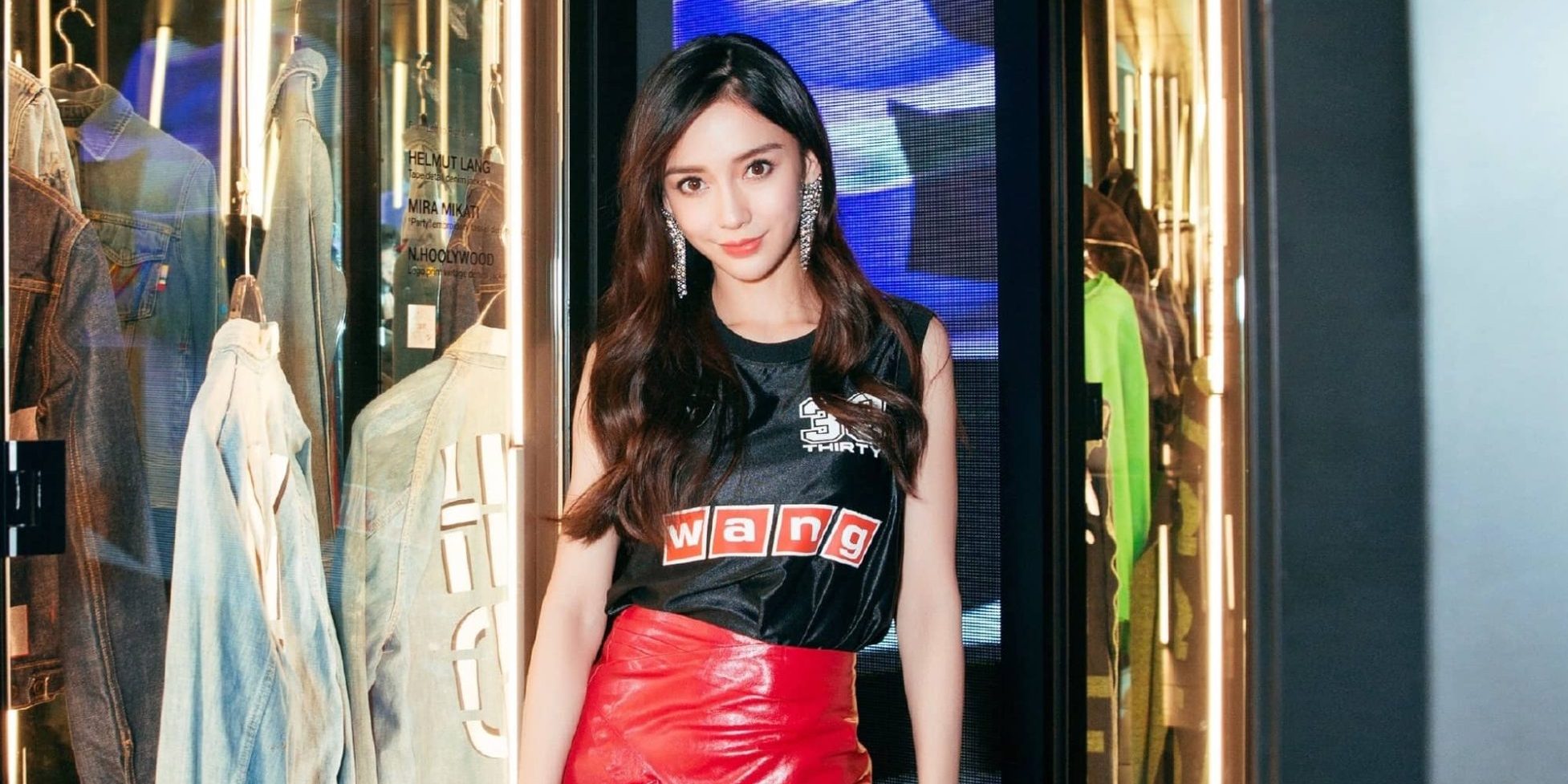 angelababy杨颖红裙写真