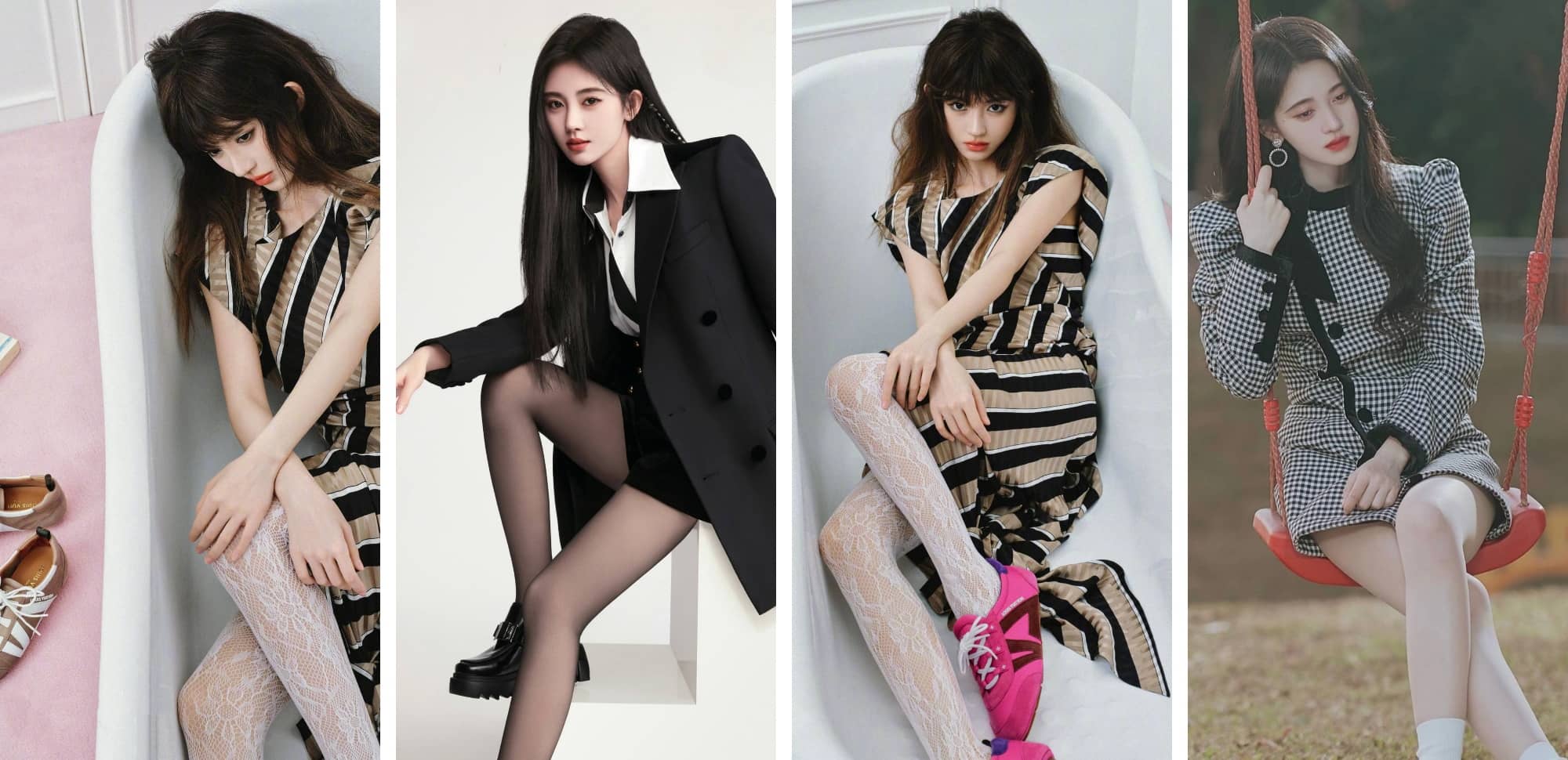 鞠婧祎丝袜妆造精选