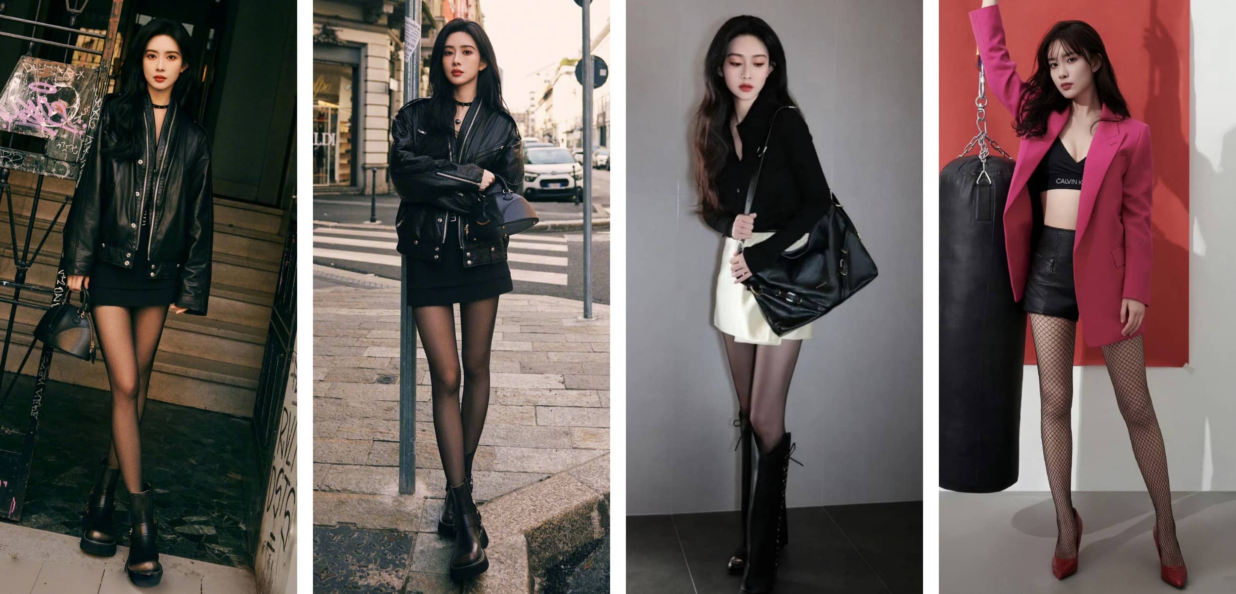 孟子义写真壁纸，丝袜妆造穿搭