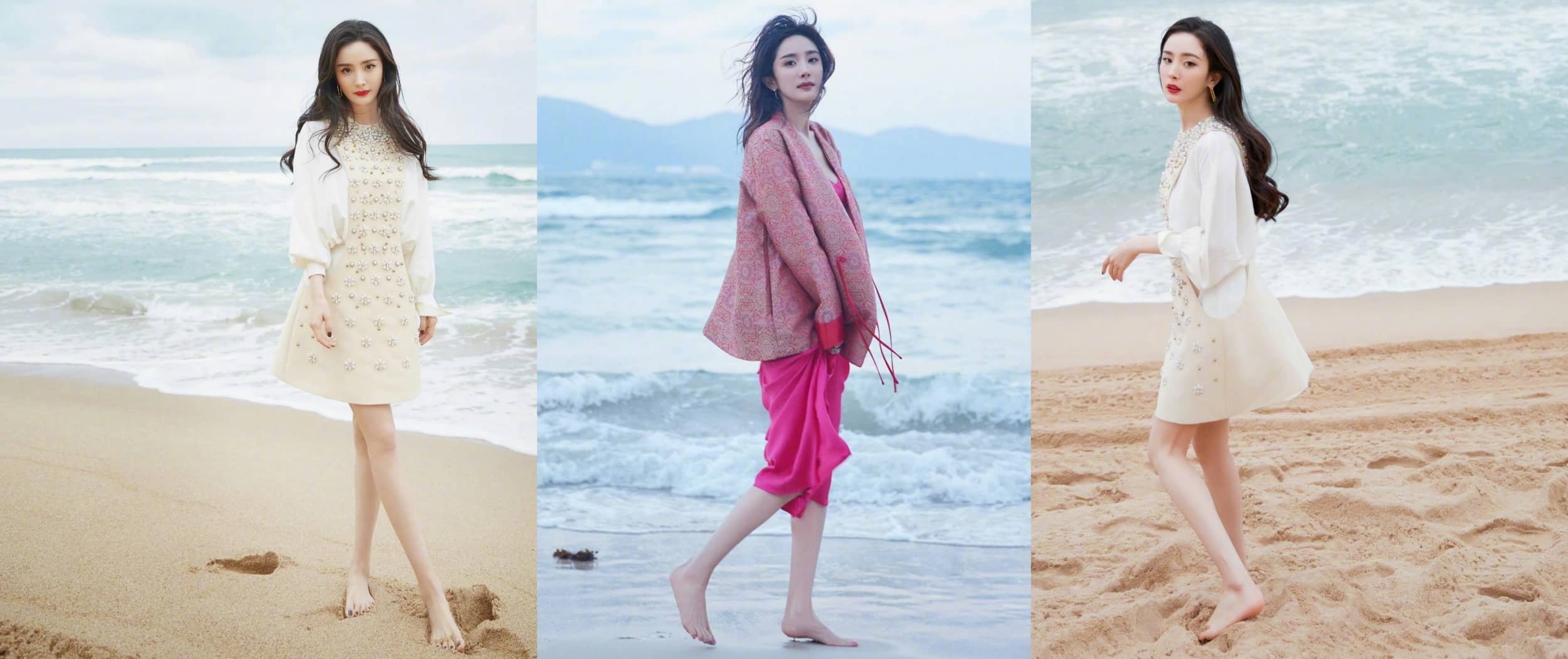 杨幂沙滩光脚丫美拍合集