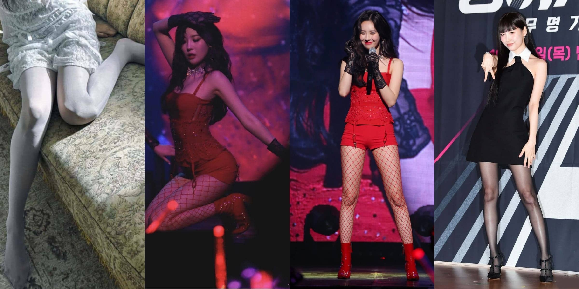 宣美，一组好看的丝袜美腿穿搭