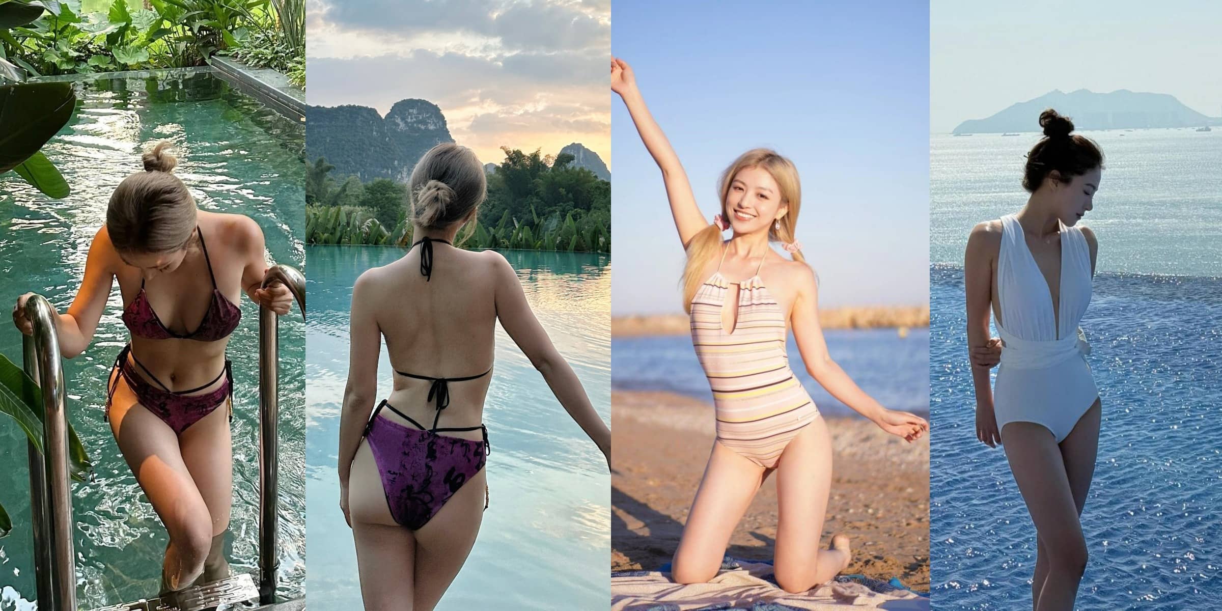 孔肖吟，好看的泳装穿搭精选