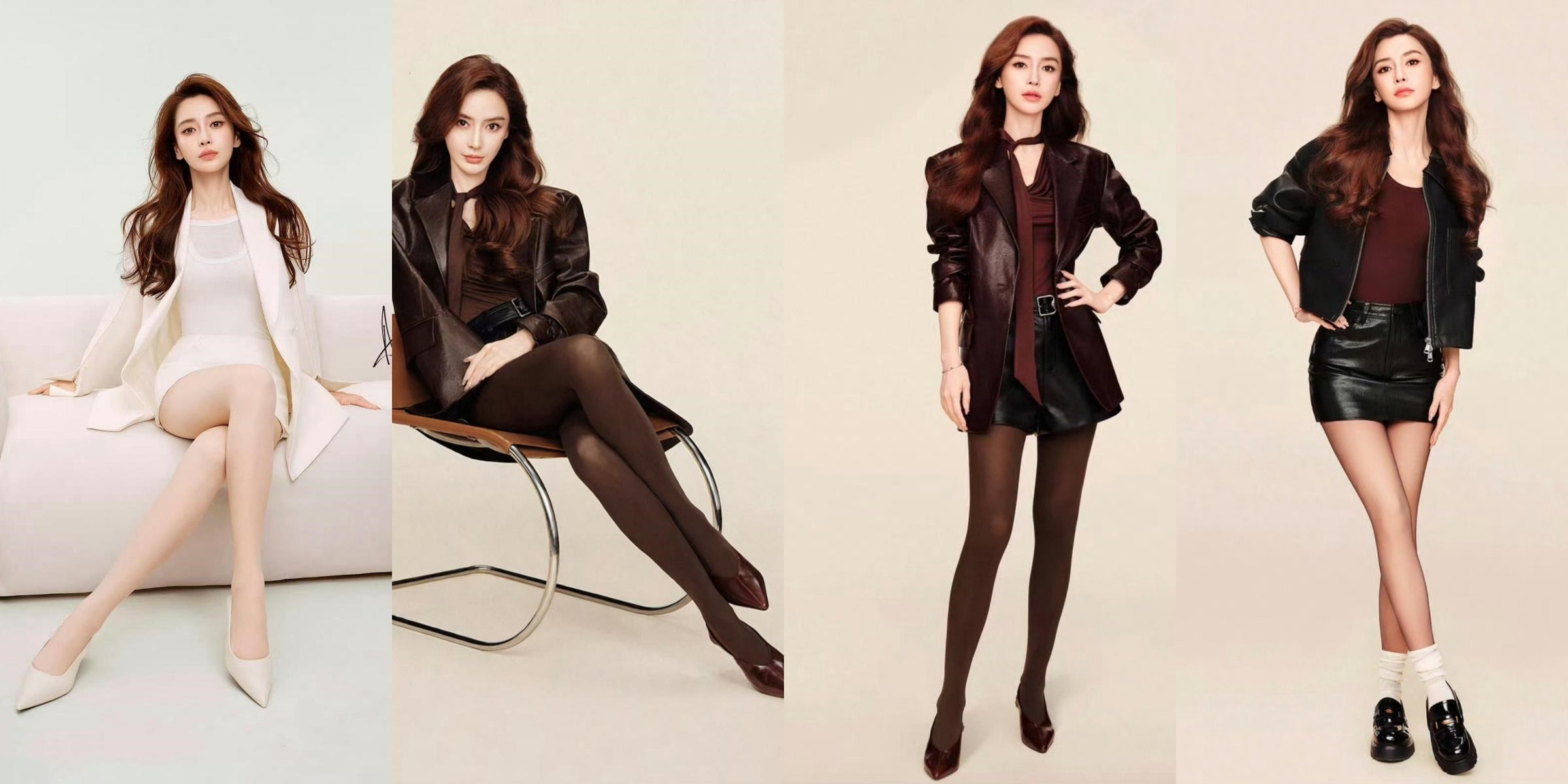 angelababy代言美照，丝袜大长腿吸睛