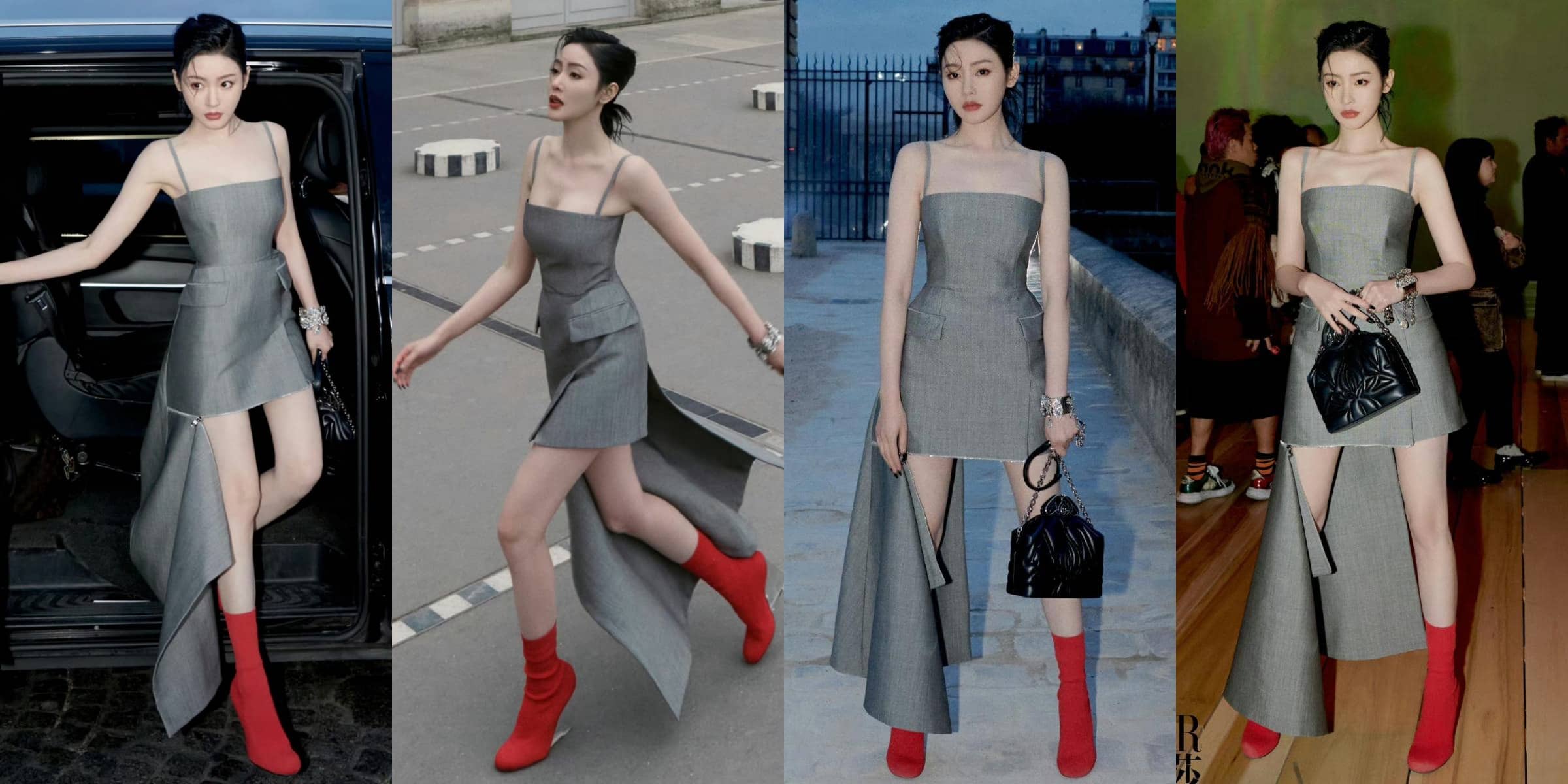 张天爱魅力街拍，吊带大长腿，魅力满满