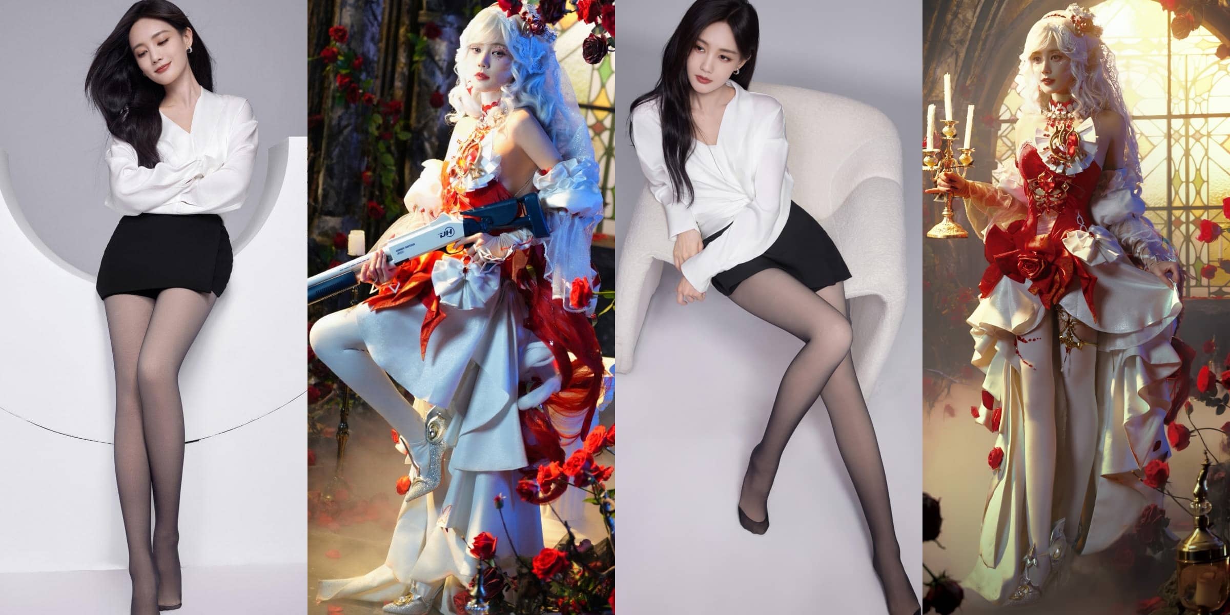 李一桐，丝袜妆造大长腿精选