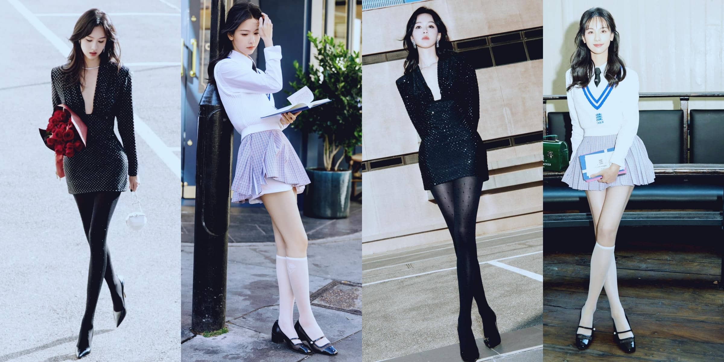 陈都灵最新壁纸：黑与白，清甜与酷美