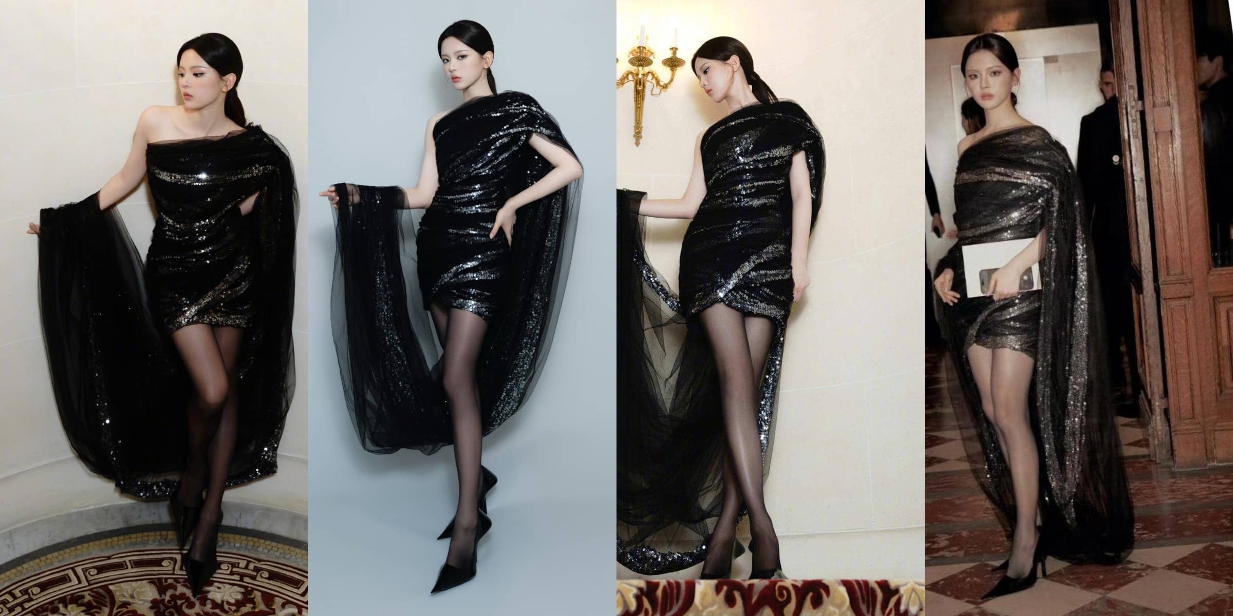 杨超越，好看的丝袜大长腿穿搭精选