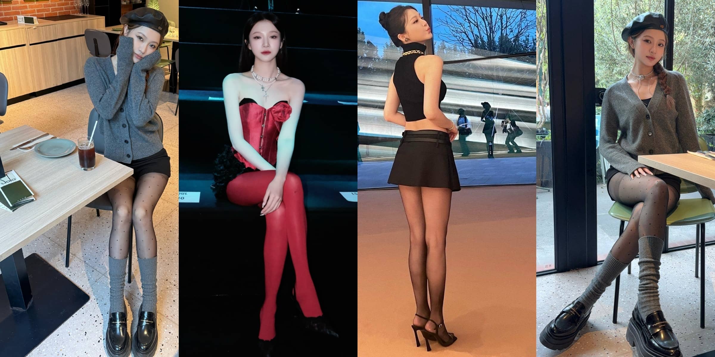 周梓倩，丝袜大长腿妆造精选