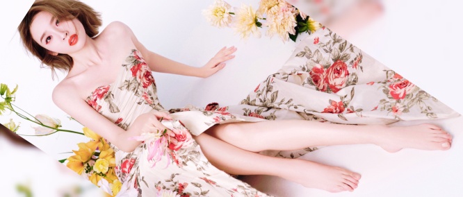 唐艺昕手机壁纸精选：光脚丫美腿妆造9宫格