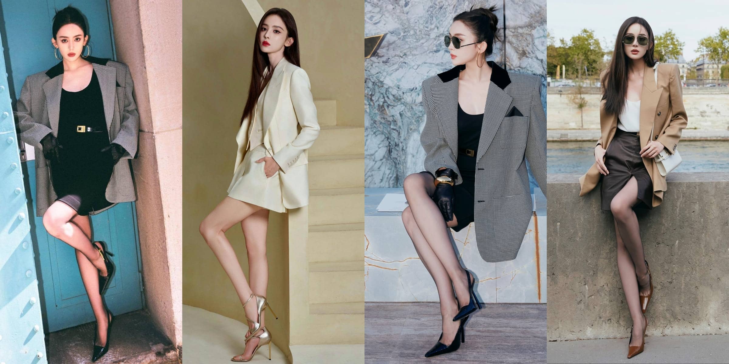 娜扎全身照十八宫格，高跟大长腿，怎么拍怎么美