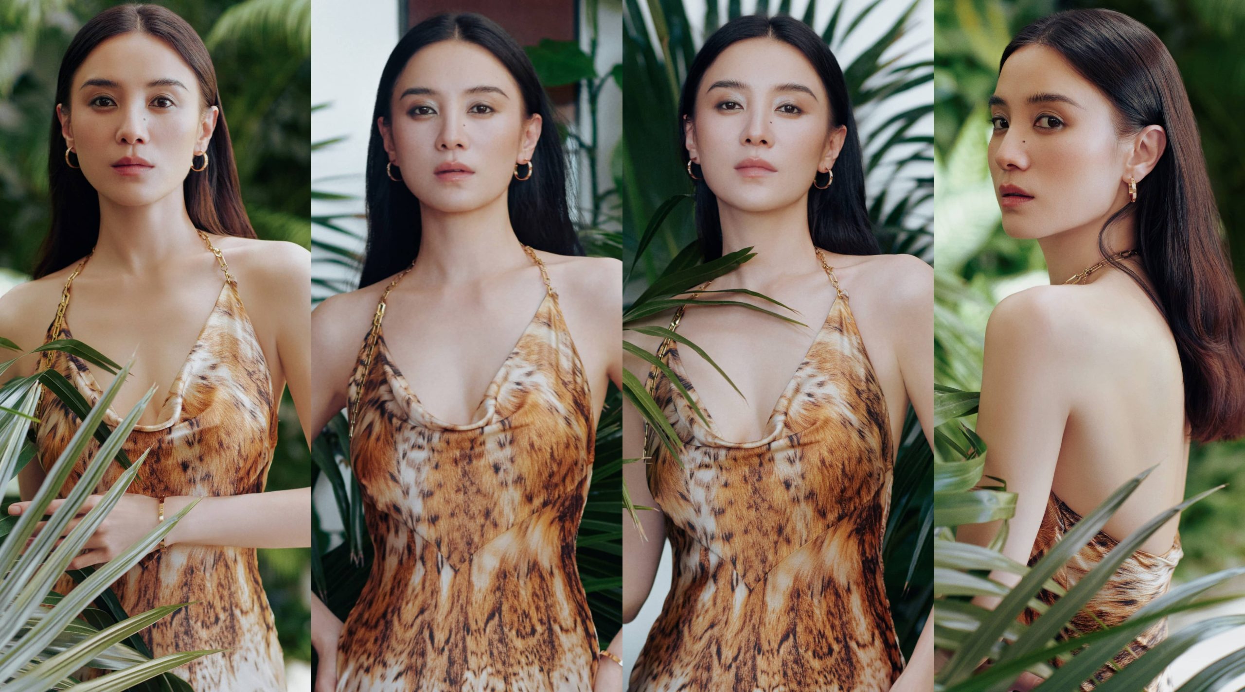 宋佳高清手机全屏壁纸：VOGUE海边假日的轻盈穿搭姿态