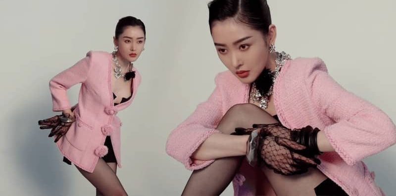 张天爱手机壁纸，时尚丝袜妆造大片