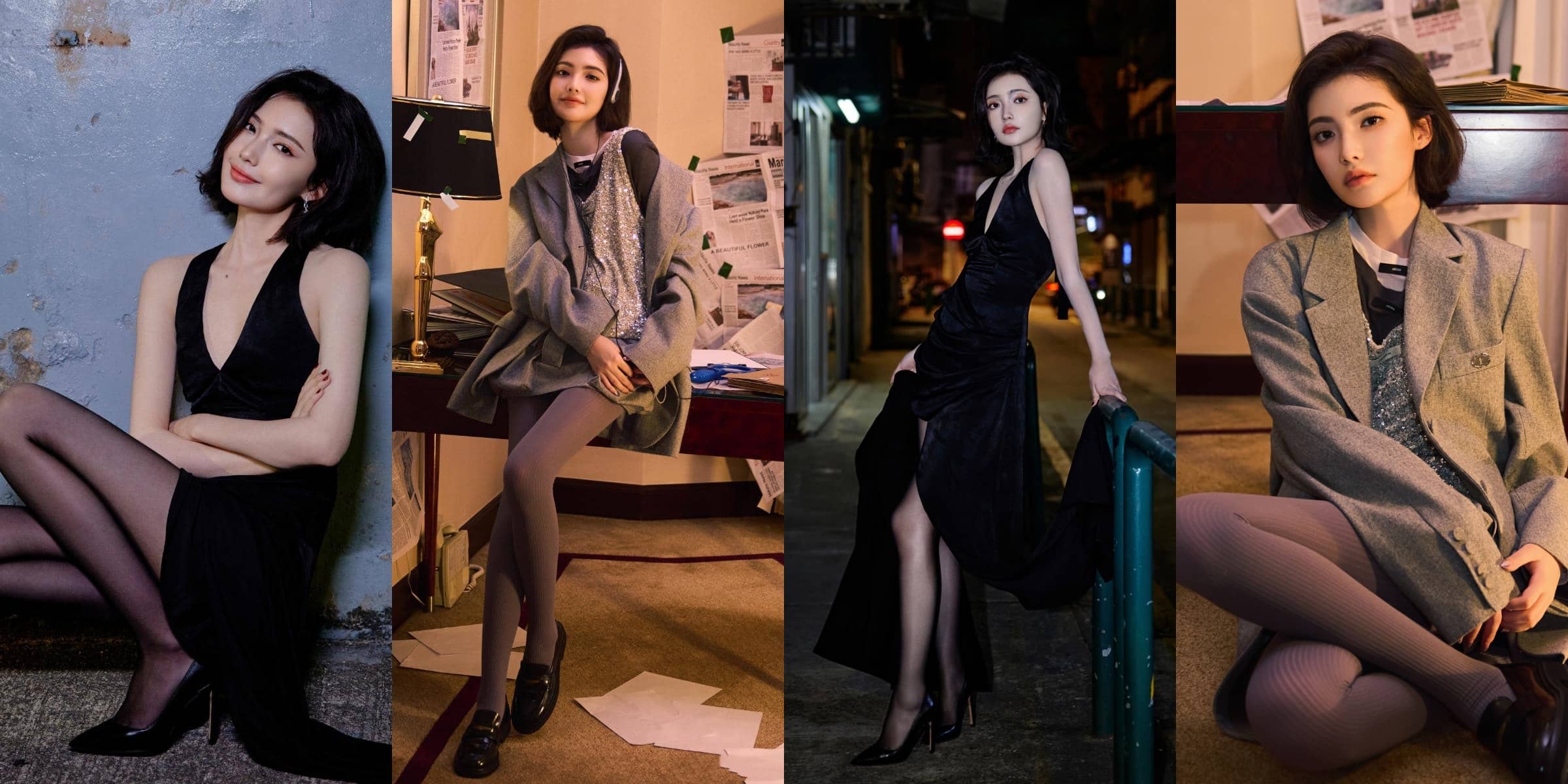 加奈那丝袜穿搭，完美的色系，妥妥的美腿眼镜姐姐