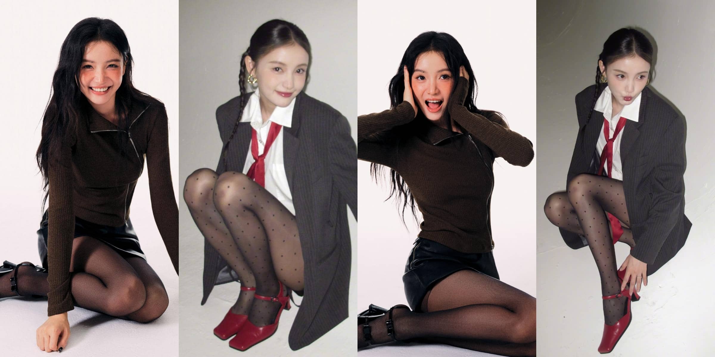 林小宅写真精选：暗色系丝袜穿搭，甜美怡人