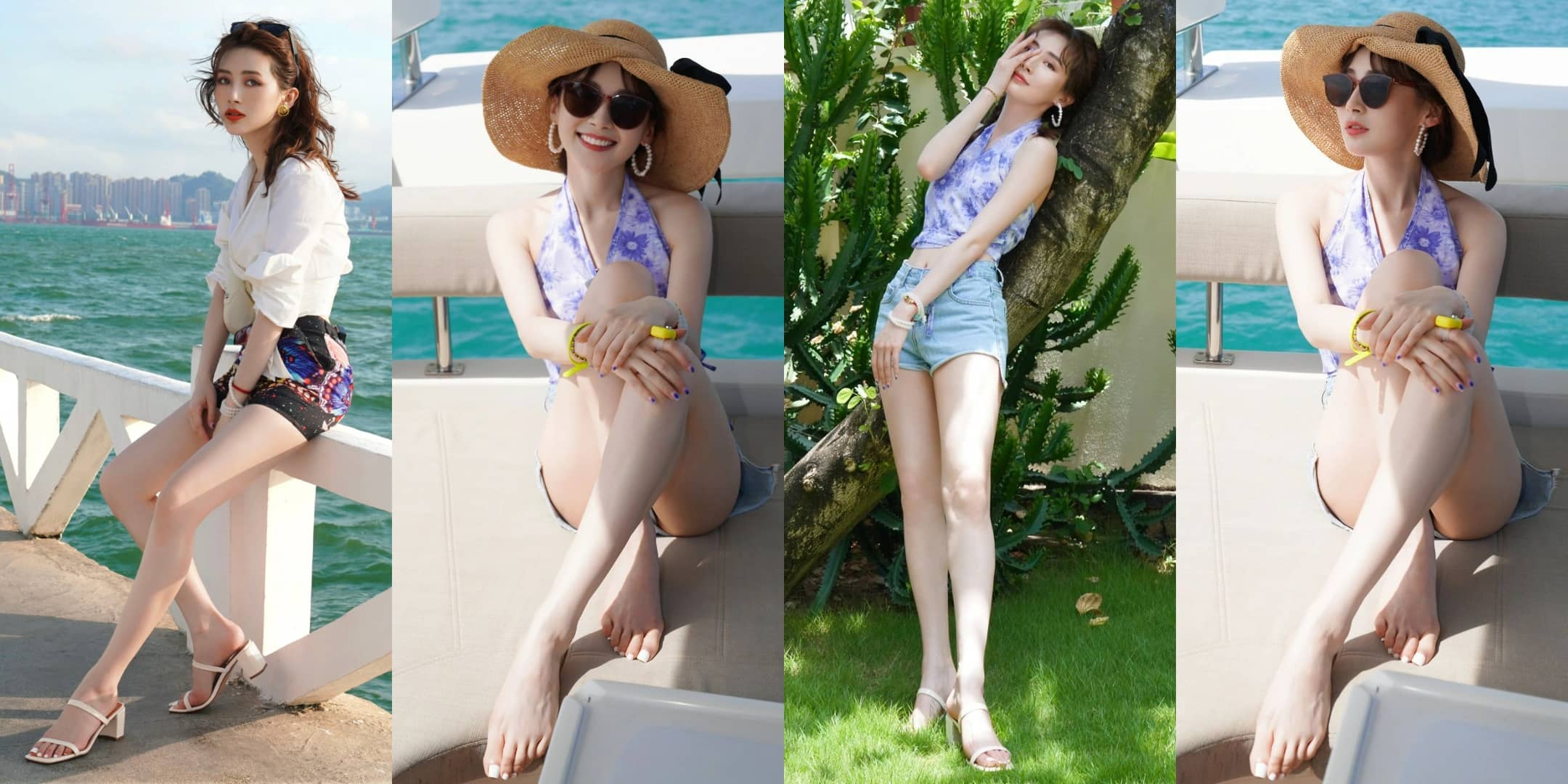 路晨出海私服，清新休闲穿搭